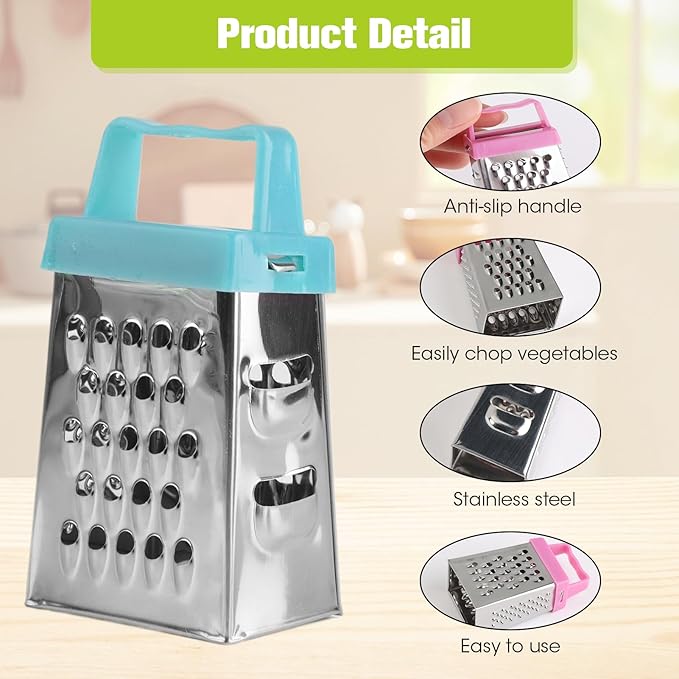 9PC Mini Cheese Grater, Box Grater and Multi Functional Vegetable Slicer for Vegetable Grater Food Shredder Lemon Zester Kitchen Small Graters, Kitchen Tools for Cheese Gingers Potatoes