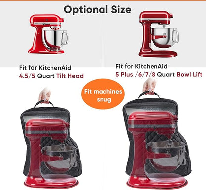 BAGSPRITE Stand Mixer Cover with Appliance Sliders Compatible with KitchenAid Mixer 4.5/5 Quart with Pockets for Kitchen Aid Accessories and Attachments