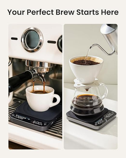RENPHO Coffee Scale, Espresso Scale with Timer, 0.1g High Precision Rechargeable Pour Over Coffee Scale, 3kg