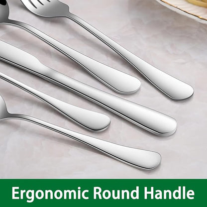 DEHOV 30 Pieces Silverware Set, Premium Stainless Steel Flatware Set Service