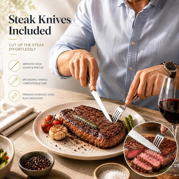 49-Piece Stainless Steel Silverware Set