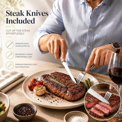49-Piece Stainless Steel Silverware Set