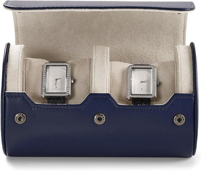 Oirlv PU Leather Watch Box for Mens Watch Organizer Case Jewelry Gift Box for Birthday Fathers Day Anniversary(2 slots, Royal Blue)
