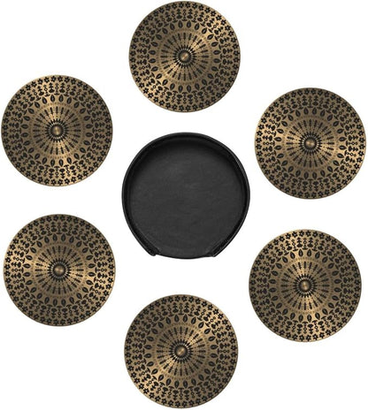 Drink Coasters with Holder Stand Set of 6