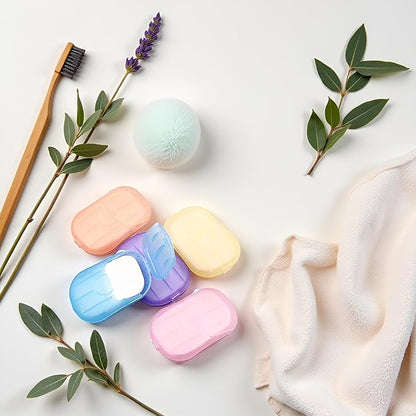 500 Sheets Colorful Disposable Soap Paper 5 Boxes Hand Cleaner Fragrance Mini Color Soap Paper for school Indoor, Outdoor, Travel, Camping Hiking，Paper Soap，Travel Soap,Foot and Hand Care