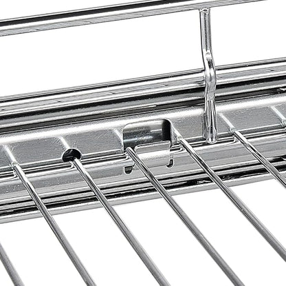 OCG Pull Out Cabinet Organizer (12" W x21 D), Pull out Shelves for Kitchen Cabinets, Slide Out Drawers for Base Cabinet Organization in Kitchen Bathroom Pantry, Bottom Mount, Chrome Finish