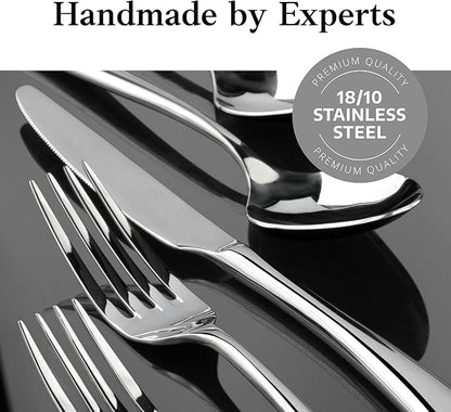 Artaste Rain II Forged 18/10 Stainless Steel (Stainless Steel (Set of 12), Dinner Knife (9.5-Inch))