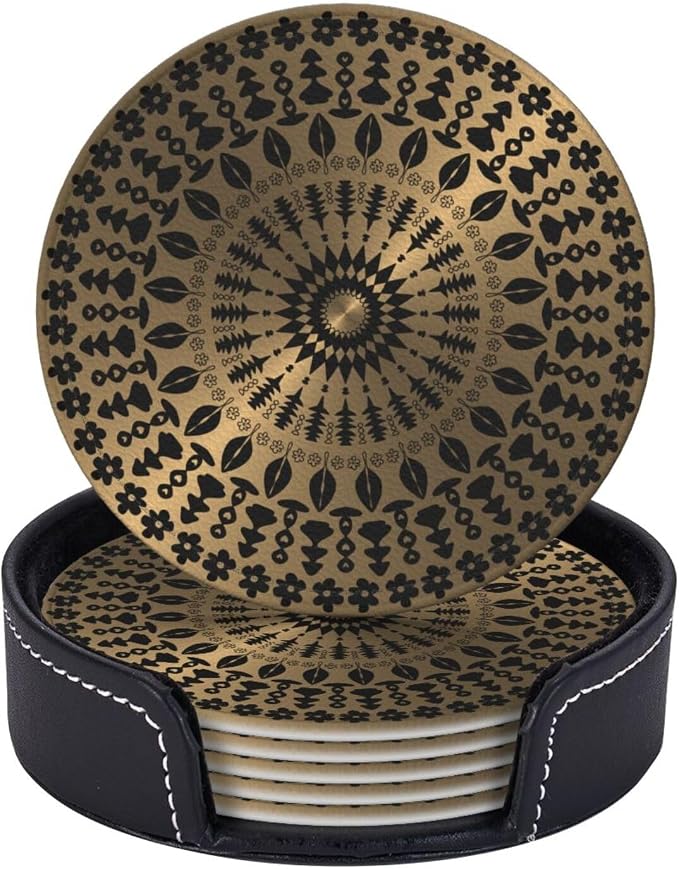 Drink Coasters with Holder Stand Set of 6