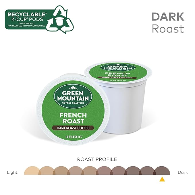 Green Mountain Coffee Roasters French Roast Keurig K-Cup Pods, Dark Roast Coffee, 96 Count