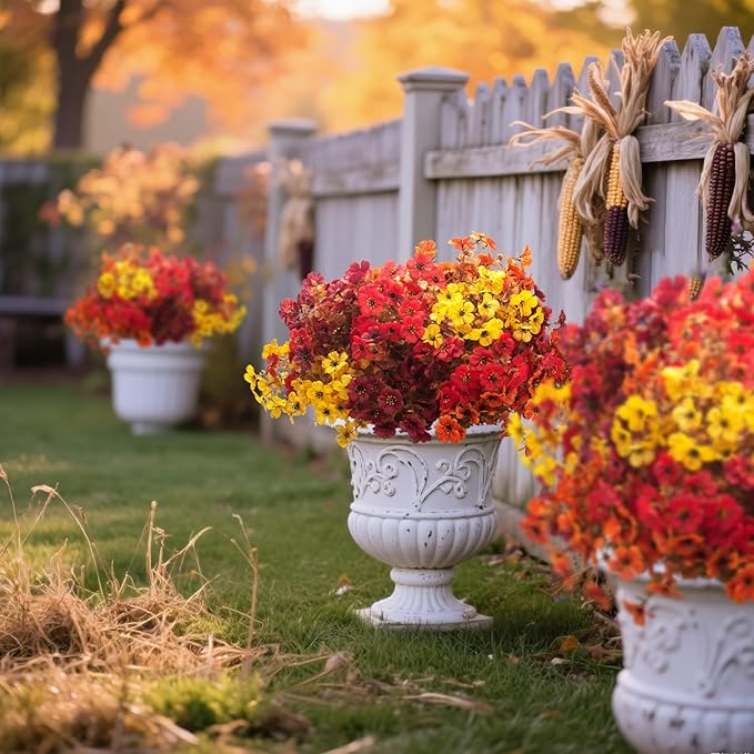 20 Bundles UV Resistant Artificial Fall Flowers