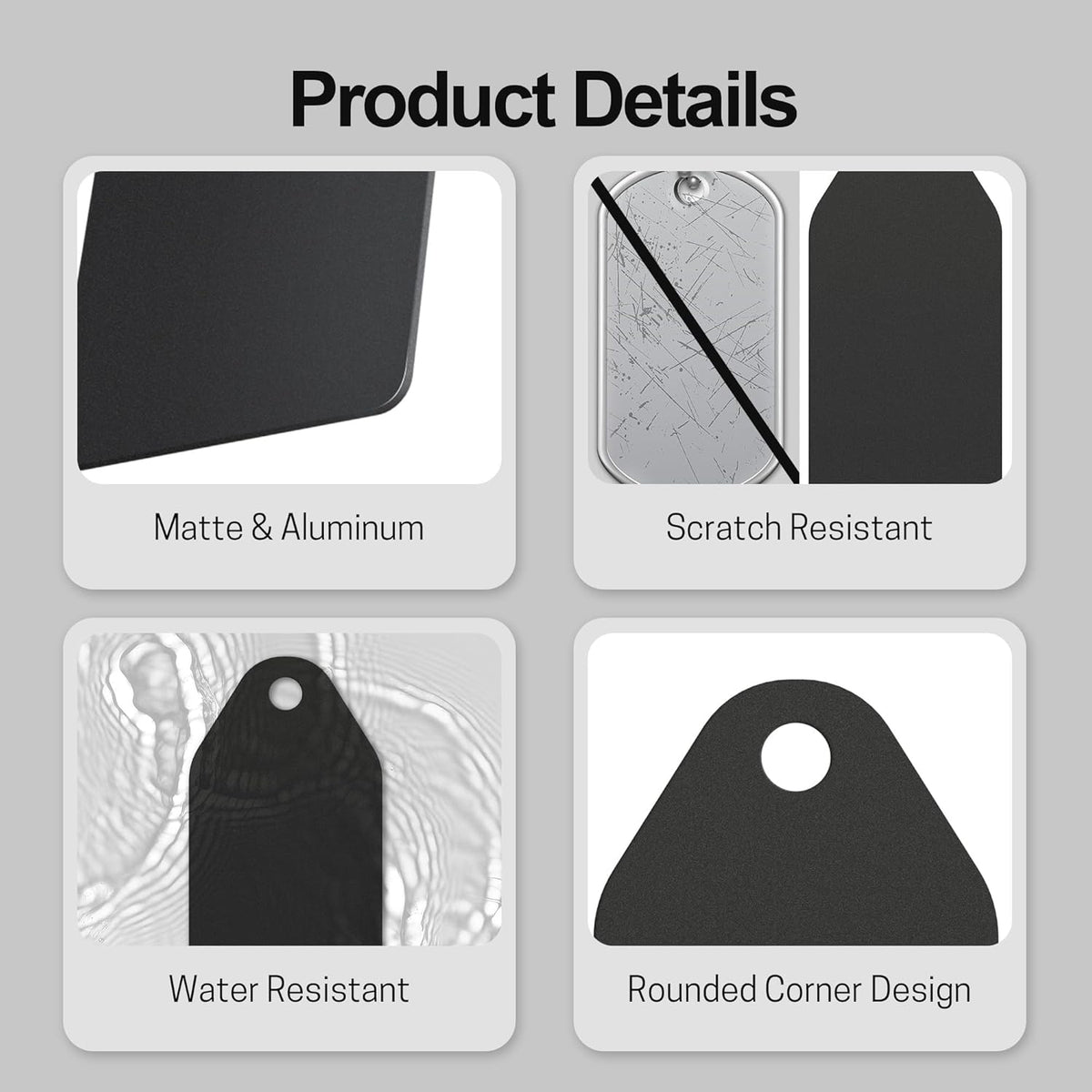 4 PCS Personalized Metal Luggage Tag – Personalized Engraved Suitcase Tag, Backpack Tag, with Matching Color Strap, Waterproof Suitcase Name Badge – Ideal Corporate Gift & Travel Accessory (Black)