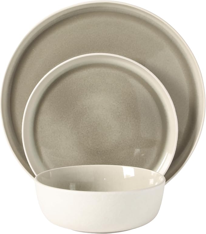 Gibson Elite Tahoe Sunset 12-Piece Reactive Stoneware Dinnerware Set – Matte