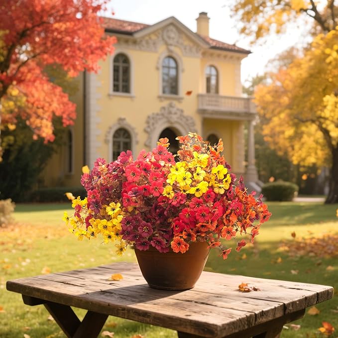20 Bundles UV Resistant Artificial Fall Flowers