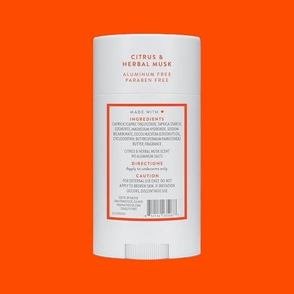 Native Deodorant | Natural Deodorant for Men, Aluminum Free with Baking Soda, Probiotics, Coconut Oil and Shea Butter | Citrus & Herbal Musk