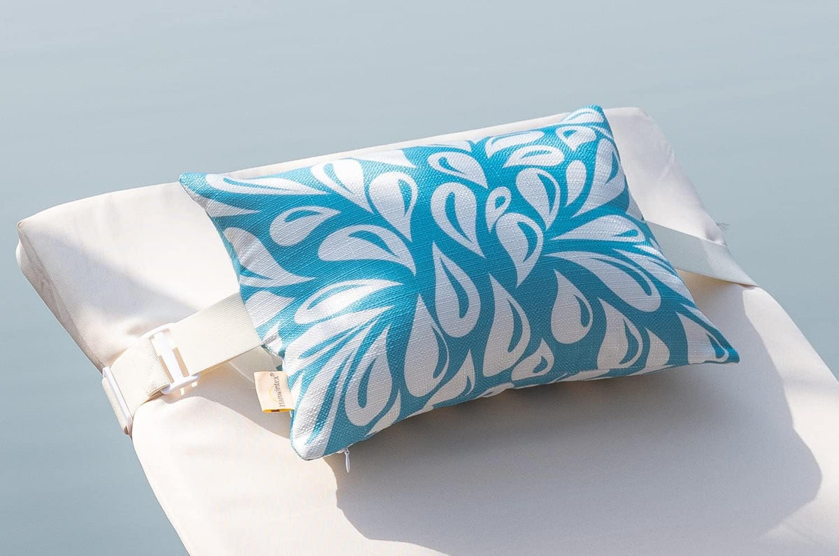 Adirondack Chair Head Resting Pillow&Cushion, Outdoor Waterproof Patio Decorative Pillows with Insert for Lounge Chaise Beach Chair Neck Support 2 Pack Size 11”*16” Lake Blue