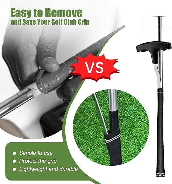 Golf Grip Removal Tool and Golf Grip Tape Removal Tool, V-Groove Grip Remover Saver 12“, High-Carbon Steel Gripping Tool, Golf Club Gripping Kit Golf Grip Tool