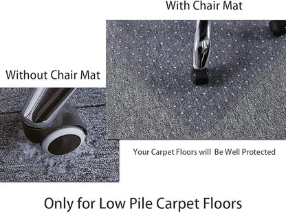 Large Chair Mat for Carpet, Easy Glide Plastic Carpet Floor Protector Mat for Office Chairs for Work & Home