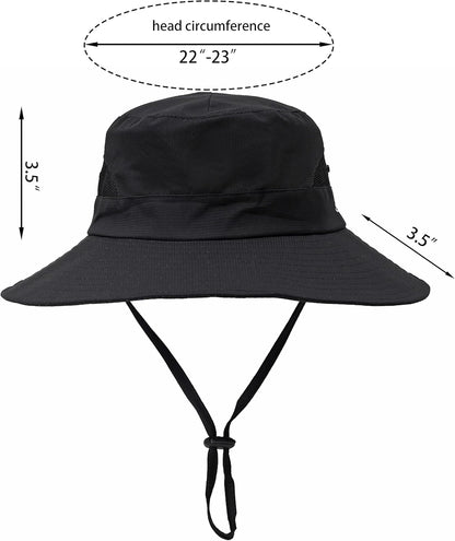 Womens Summer Sun Hat Beach Hat Wide Brim Outdoor UV Protection Hat Foldable Cool Mesh Ponytail Bucket Hat