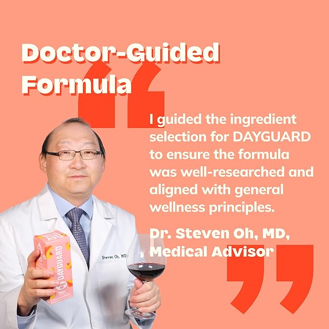 DAYGUARD — Doctor-Formulated Jelly to Feel Better After Drinking & Support Your Liver | Pre Alcohol Aid & Pre Drinking Prevention | DHM, L-Cysteine, Turmeric, Korean Pear | Peach Flavor | 22g × 10
