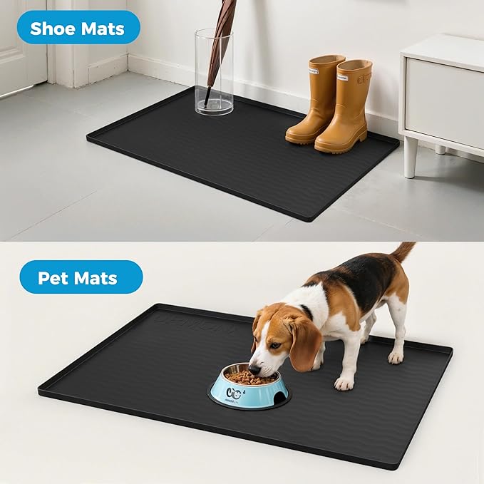 URMONA 34'' x 22'' Waterproof Silicone Under Sink Mat Cabinet and Counter Protector, Shelf Liner for Kitchen and Bathroom, Storage and Organizers, Litter Mat, Pet Cat Puppy Essentials(Brown)
