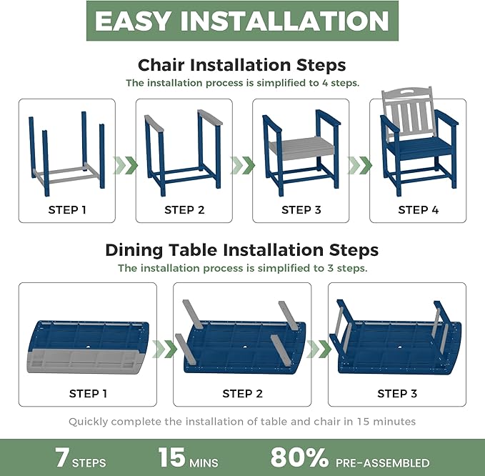 HDPE Outdoor Patio Dining Set