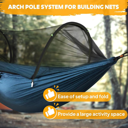 Chihee Ultra-Light Travel Camping Hammock Pop-up Net Hammock 660lbs Load Capacity,Breathable,Quick-Drying Parachute Nylon 2 Premium Carabiners,2 Tree Slings Included for Outdoor Backpacking Hiking