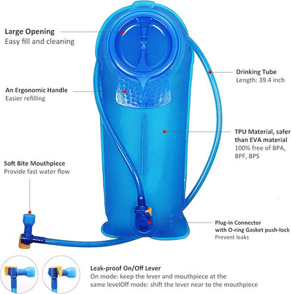 Unigear Hydration Pack Backpack with 70 oz 2L Water Bladder for Running, Hiking, Cycling, Climbing, Camping, Biking