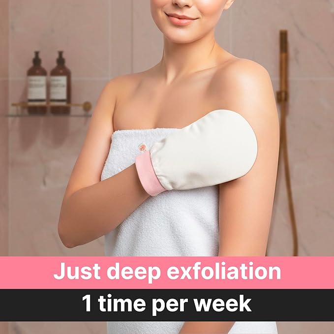 – Vegan Silk Exfoliating Glove (2pcs) for Face, Body, and Hands | Natural Body Scrubber for Dead Skin Removal | Exfoliating Mitt Eco-Friendly, Perfect for Spa, Bath, and Shower