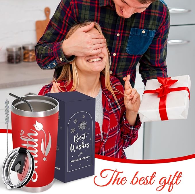 Made in USA - Personalized Tumbler with Engraved Name - Custom Coffee Mug Cup 20 Oz with Lid - Customized Employee Appreciation Gifts - Personalized Gifts for Men Women - Customized By Enterprise