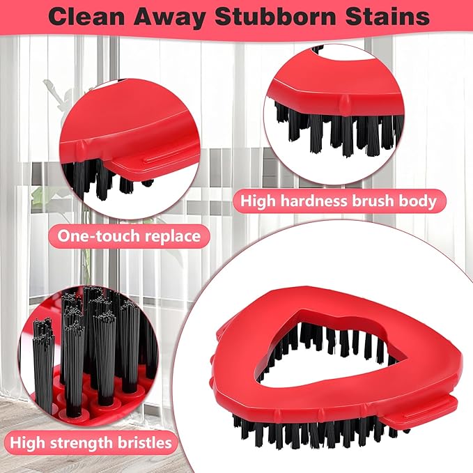Mop Replacement Heads 2 Pcs & 1 Scrub Brush Combo for Ocedar Easywring 1-Tank System,Microfiber Spin Mop Replacement Head,Machine Washable for Bathroom,Kitchen,Tub and Tile Cleaning