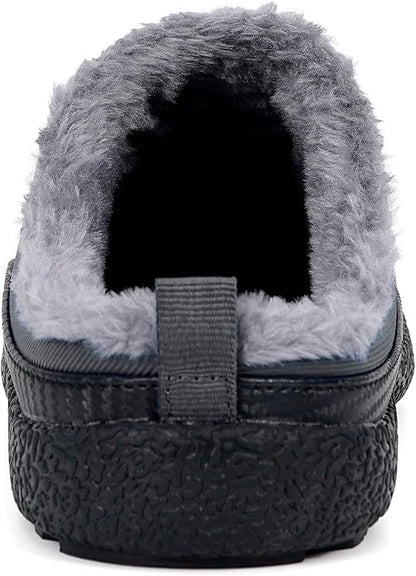 Womens Mens House Slippers Slip on Snow Winter Warm Fully Fur Lined Slippers Indoor Outdoor Shoes