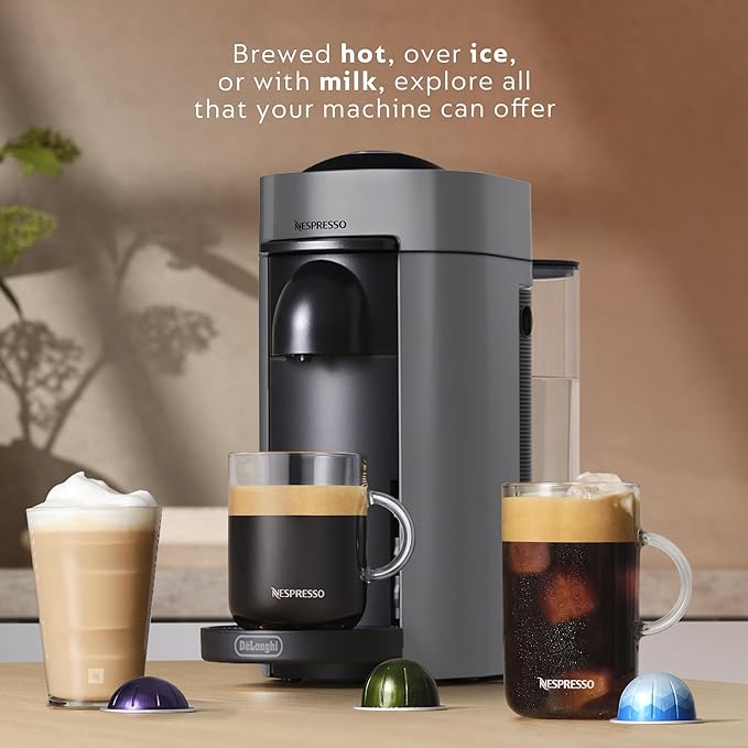 De'Longhi Nespresso Vertuo Plus Coffee and Espresso Maker by De'Longhi, Grey