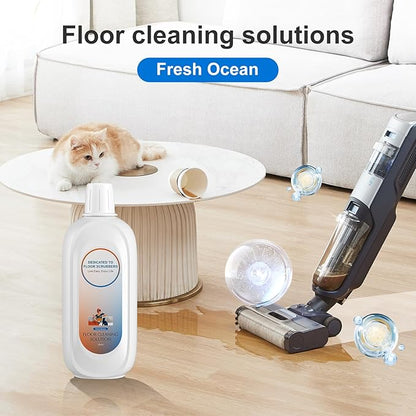 Floor Cleaning Solution Compatible With Tineco , Deep Cleans for Multiple Hard Floors, Suitable With All Robot Vacuums with Mopping and Cordless Wet/Dry Vacuum Mop Cleaner (Fresh Ocean 2 Bottle)