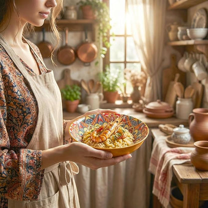 YA JU Mandala Dinnerware Sets Serves 4, Buffet Dinnerware, Boho Plates and