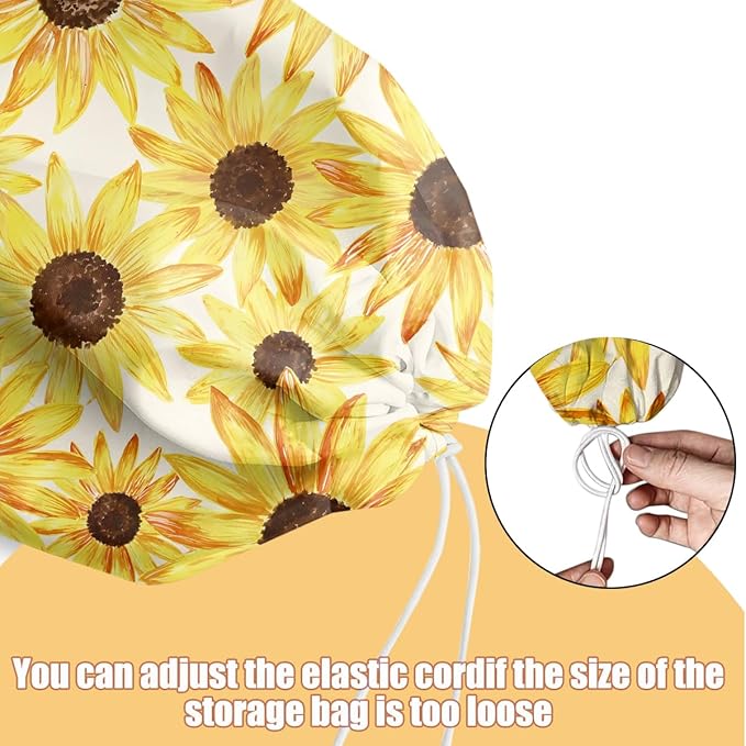 2 Pcs Bee Plastic Bag Holder, Sunflower Grocery Bag Holder Plastic Storage bag, Large Washable Grocery Bags Storage Dispenser for Home Kitchen Pantry Decor, Flower Gifts for Women Mom Grandma