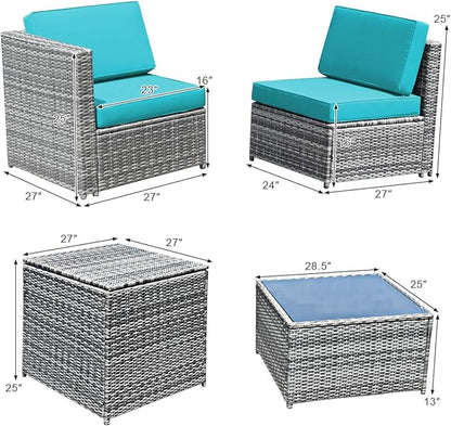 Tangkula 8 Pieces Wicker Patio Furniture Set