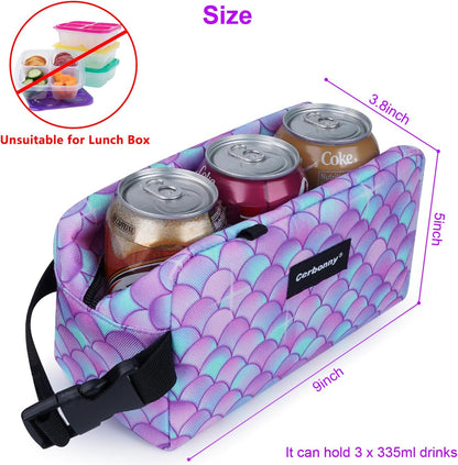 Cerbonny Freezable Cooler Bag for Work/School/Travel - Kids/Adult Size, Fit Snacks & Yogurt - Purple Fish Design