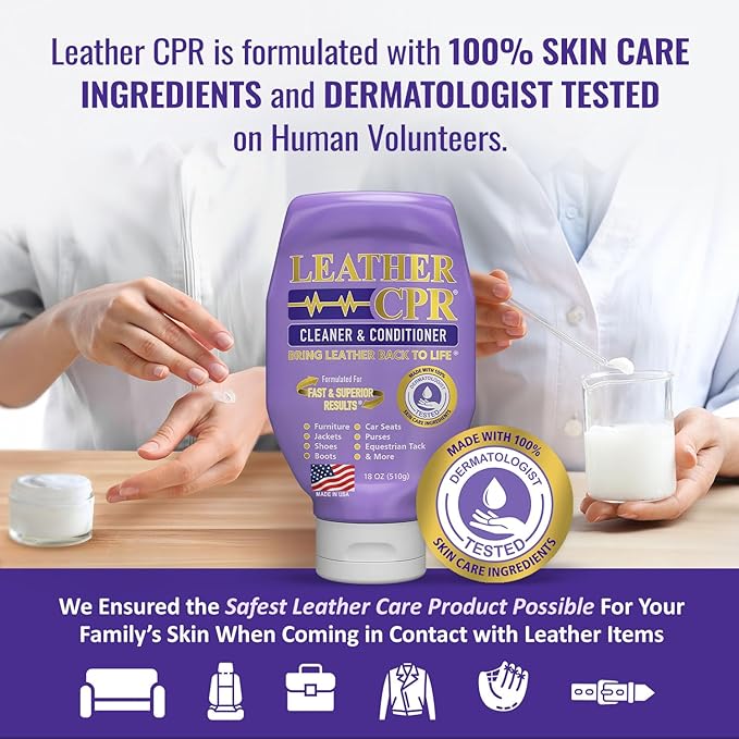 Leather CPR Cleaner & Conditioner 18oz - Cleans, Conditions, Restores & Protects Leather Furniture, Handbags, Car Seats, Interior, Jackets, Boots, Purses, Shoes, Couch, Saddles, Tack & More