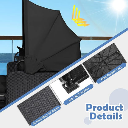 Tangkula Patio Rattan Daybed