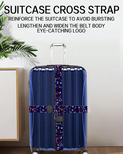 Luggage Straps for Suitcases, Adjustable Travel Belt, Durable Wide Luggage Strap, Cute Suitcase Strap Identifiers with Buckle, Bag Straps for Luggage, Luxury Colorful Stars