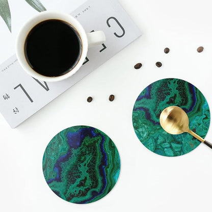 Agate Marble Green Coasters Set of 6 Coasters