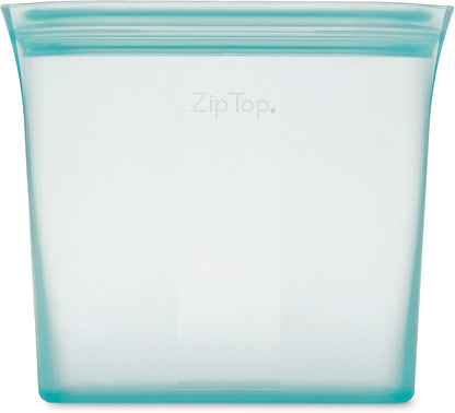 Zip Top Reusable Food Storage Bags | Sandwich Bag [Teal] | Silicone Meal Prep Container | Microwave, Dishwasher and Freezer Safe | Made in the USA