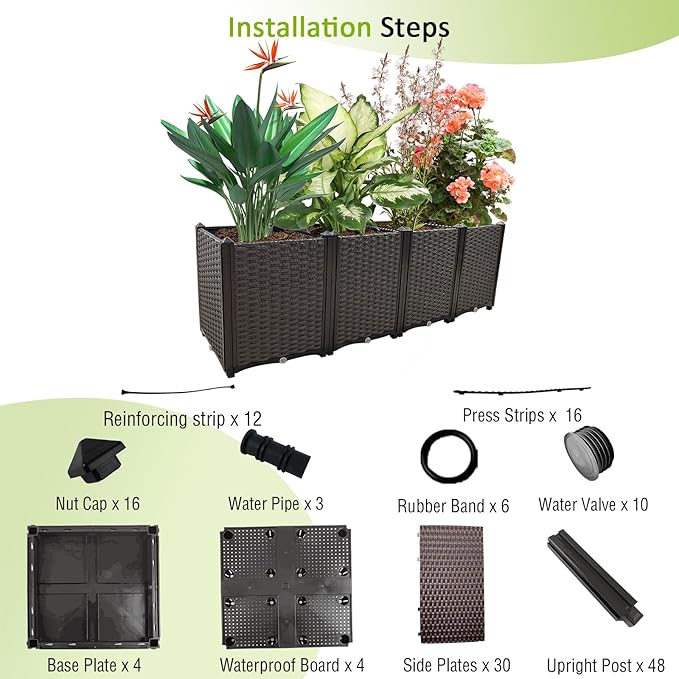Large Planters for Outdoor Plants pots Elevated Garden Boxes Raised Garden Bed