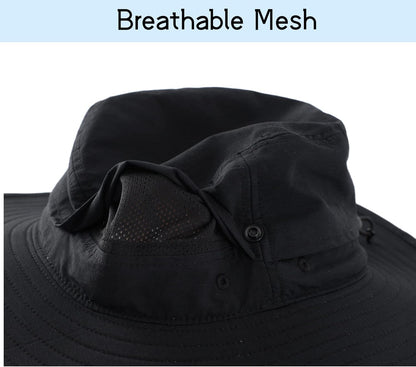 Connectyle Sun Hat for Men Women Outdoor UV Protection Safari Hat for Fishing Hiking Gardening Breathable Cowboy Hat UPF50