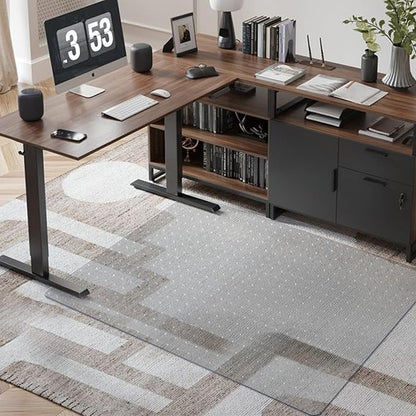 Azadx Chair Mat for Carpet 48"x 36" with Lip Chair Mat for Carpeted Floors, Office Chair Mat for Carpet Protector Floor Mat on Low Pile Carpets Easy Glide Rolling Desk Computer Chair Mat for Home