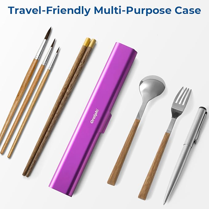 Aluminum Toothbrush Travel Case, Portable Travel Toothbrush Holder, Durable Manual Toothbrush Box Container for Traveling, Bathroom, Camping, Business Trip-Purple
