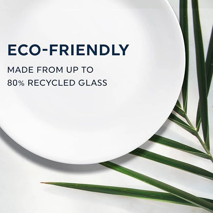 Corelle Vitrelle 18-Piece Service for 6 Dinnerware Set Triple Layer Glass and Chip Resistant, Lightweight Round Plates and Bowls Set, Indigo Speckle