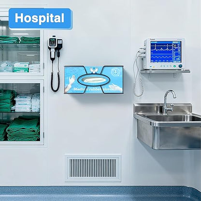 Glove Box Holder for Wall Mount, Disposable Glove Dispenser, Metal Box Organizer for Rubber Latex Gloves Facial Tissue