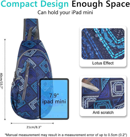 TITECOUGO Small Sling Bag, Lightweight Crossbody Backpack for Men Women, Shoulder Bag for Sports and Outdoor