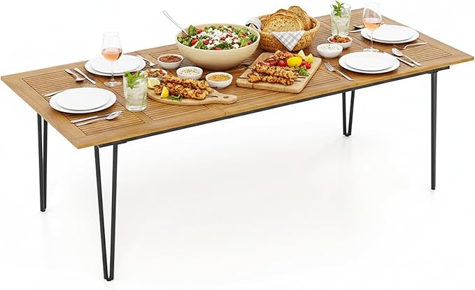 Tangkula 86.5" Large Patio Dining Table
